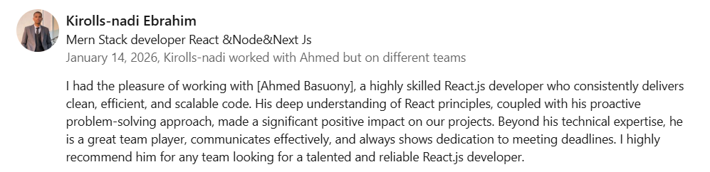 Recommendation from Kirolls Nadi Ebrahim